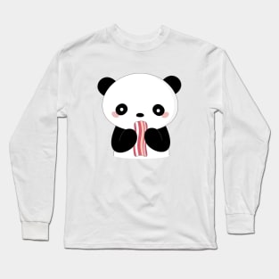 Kawaii Bacon Loving Panda T-Shirt Long Sleeve T-Shirt